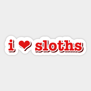 I Love Sloths Heart Sticker